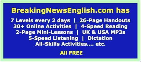Breaking News English Lessons: Easy English World News Materials .